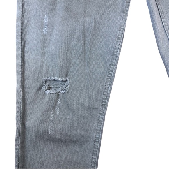 Free People Distressed Green Cropped Jeans with Frayed Hem - Picture 8 of 15